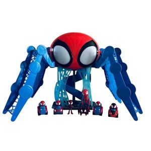 Spidey and His Amazing Friends Web-Quarters- 2 Spidey Figures/ 4 Racers & Spider